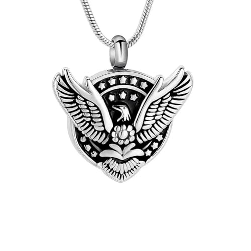 DOTUIARG Einäscherung Halskette Schmuck für Asche Adler Urne Anhänger Memorial Halskette Geliebte Asche Halter Andenken Geschenk für Frauen Männer von DOTUIARG
