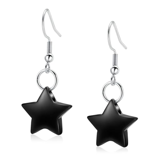 DOTUIARG Einäscherung Ohrringe für Asche Edelstahl Stern Anhänger Gedenkurnen Schmuck Andenken für geliebte Menschen Frauen Mädchen von DOTUIARG