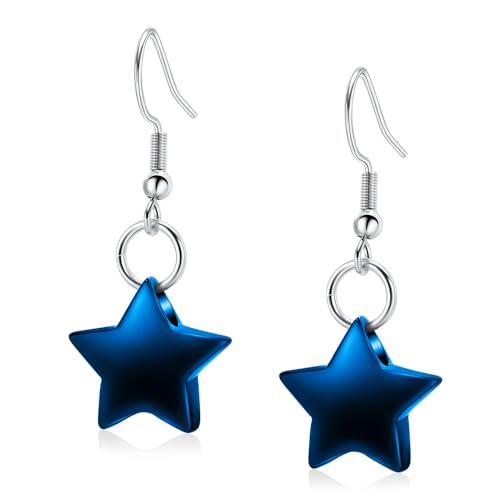 DOTUIARG Einäscherung Ohrringe für Asche Edelstahl Stern Anhänger Gedenkurnen Schmuck Andenken für geliebte Menschen Frauen Mädchen von DOTUIARG