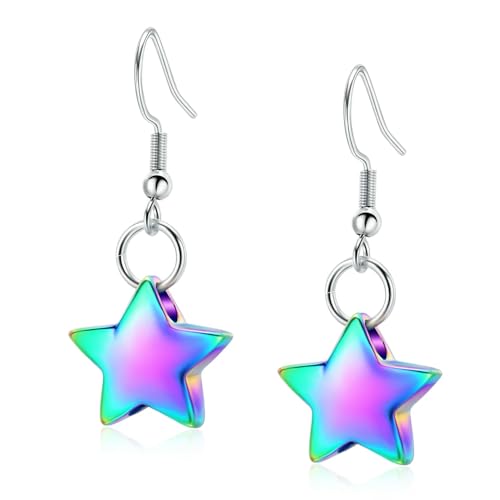 DOTUIARG Einäscherung Ohrringe für Asche Edelstahl Stern Anhänger Gedenkurnen Schmuck Andenken für geliebte Menschen Frauen Mädchen von DOTUIARG