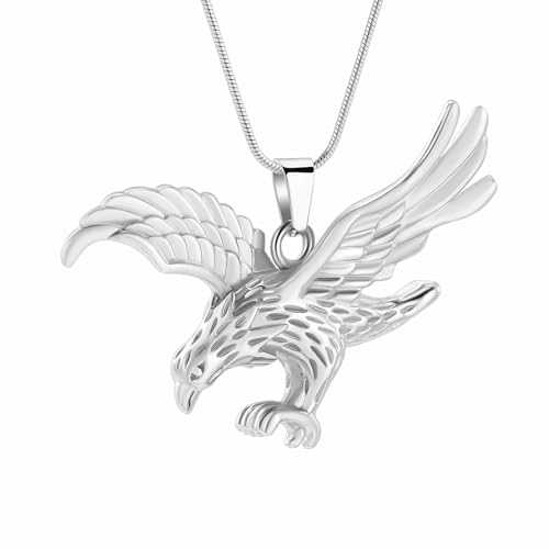 DOTUIARG Einäscherung Schmuck Adler Urne Halskette für Asche Adler Form Urne Medaillon Asche Andenken Gedenkschmuck von DOTUIARG