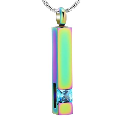 DOTUIARG Einäscherung Schmuck Asche Halskette Geburtsstein Bunt Würfel Urne Anhänger Denkmal Geliebte Asche Halter Andenken Geschenk für Frauen Männer DOTUIARG Einäscherung Schmuck Asche Halskette Geburtsstein Bunt Würfel Urne Anhänger Denkmal Geliebte Asche Halter Andenken Geschenk für Frauen Männer von DOTUIARG