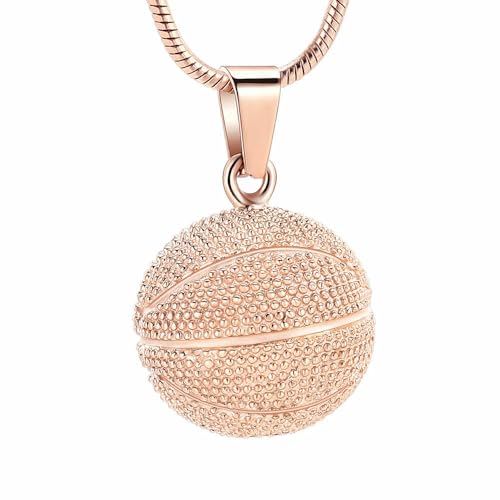 DOTUIARG Einäscherung Schmuck Basketball Ball Form Urne Anhänger Halskette Asche Urne Schmuck Haustier Einäscherung Asche Andenken von DOTUIARG