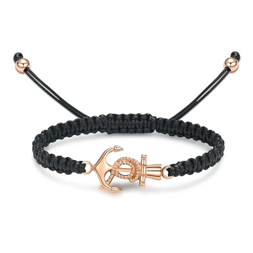 DOTUIARG Einäscherung Schmuck Boot Anker Urne Armband für Asche Verstellbares geflochtenes Seil Andenken Armband für Männer Frauen Gedenkschmuck von DOTUIARG