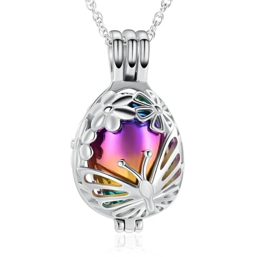 DOTUIARG Einäscherung Schmuck Schmetterling Urne Halskette für Asche für Frauen Asche Andenken Urne Medaillon hohle Asche Schmuck von DOTUIARG