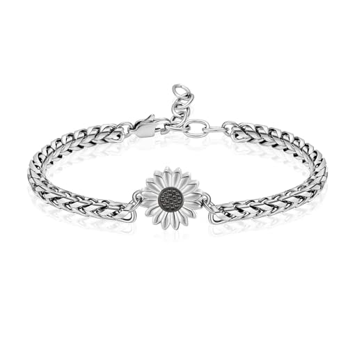 DOTUIARG Einäscherung Schmuck Sonnenblume Urne Armband für Esche Edelstahl Verstellbare Einäscherung Andenken Anhänger Medaillon Armband für Frauen von DOTUIARG