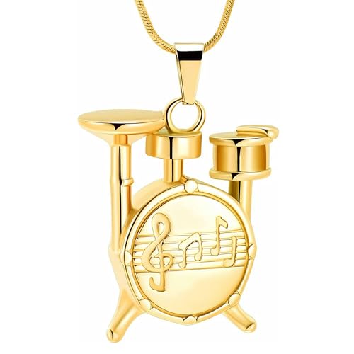 DOTUIARG Einäscherung Schmuck Trommel Ständer Urne Halskette für Asche Edelstahl Asche Anhänger Andenken Gedenkschmuck für Mensch Haustier von DOTUIARG