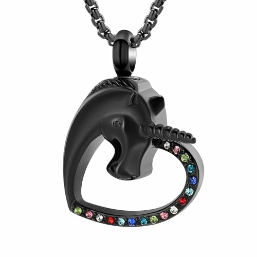 DOTUIARG Einäscherung Schmuck für Asche Edelstahl Intarsien Kristall Memorial Urne Anhänger Halskette Geliebte Menschen Andenken für Frauen von DOTUIARG