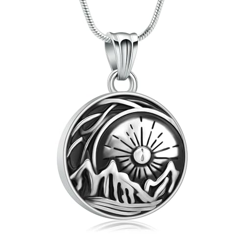 DOTUIARG Einäscherung Urne Schmuck Für Frauen Männer Halten Menschliches Haustier Asche Andenken Anhänger Memorial Medaillon Halskette von DOTUIARG