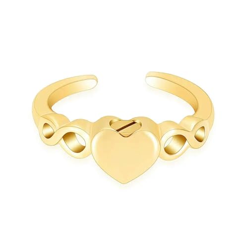 DOTUIARG Einäscherungsringe für Asche Edelstahl Herz Urne Ringe öffnen Finger Ringe Andenken Memorial Asche Schmuck für Frauen von DOTUIARG