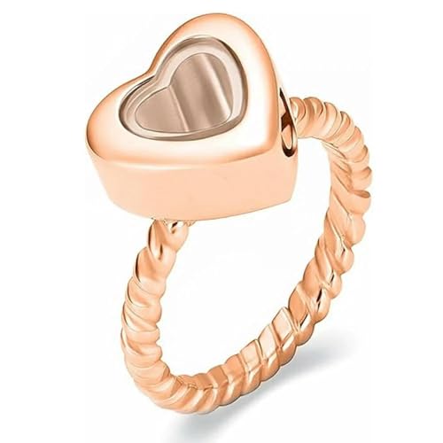 DOTUIARG Einäscherungsringe für Asche Glas Herz Form Urnen Fingerring Edelstahl Mensch Haustiere Asche Halter Andenken Urne Schmuck von DOTUIARG