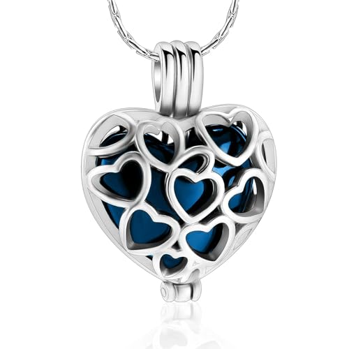 DOTUIARG Feuerbestattung Schmuck Halskette für Asche Memorial Urne Hollow Love Heart Anhänger mit kleinem Herzgefäß anpassbares Andenken von DOTUIARG