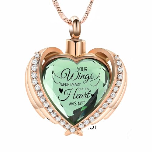 DOTUIARG Feuerbestattung Schmuck Herz Urne Halskette für Asche Halter Memorial Andenken Urne Schmuck für Frauen von DOTUIARG