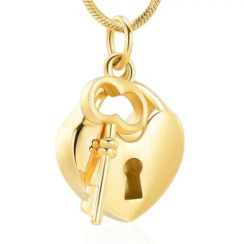 DOTUIARG Feuerbestattung Schmuck Urne Halsketten für Asche Edelstahl Schlüssel mit Meinem Herz Urne Anhänger Memorial Asche Halter Andenken Geschenk von DOTUIARG