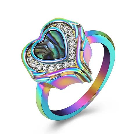 DOTUIARG Feuerbestattungsschmuck für Asche Herz mit Engelsflügeln Urnenring Muschel Finger Ring Geliebte Andenken für Frauen von DOTUIARG