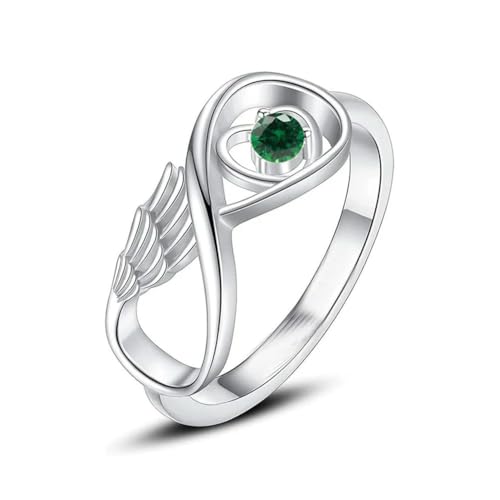 DOTUIARG Flügel Einäscherung Ring für Asche Gedenkurne Schmuck Mensch Haustier Asche Halter Edelstahl eingelegt Kristall Beerdigung Andenken von DOTUIARG