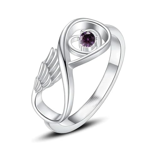 DOTUIARG Flügel Einäscherung Ring für Asche Gedenkurne Schmuck Mensch Haustier Asche Halter Edelstahl eingelegt Kristall Beerdigung Andenken von DOTUIARG