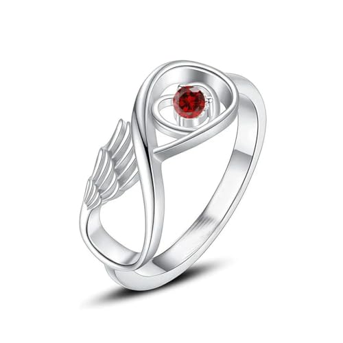 DOTUIARG Flügel Einäscherung Ring für Asche Gedenkurne Schmuck Mensch Haustier Asche Halter Edelstahl eingelegt Kristall Beerdigung Andenken von DOTUIARG