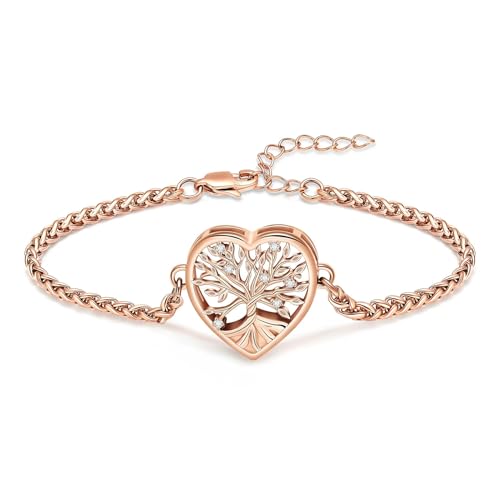 DOTUIARG Frauen Einäscherung Armreif Memorial Urne Armband Baum Herz Urnen für Asche Halter Verstellbare Andenken Armreifen Schmuck von DOTUIARG