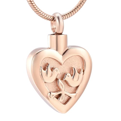 DOTUIARG Frieden Taube Herzform Einäscherung Anhänger Für Asche Urne Haustier Verlust Andenken Memorial Halskette Mensch Haustier Charms Frauen von DOTUIARG