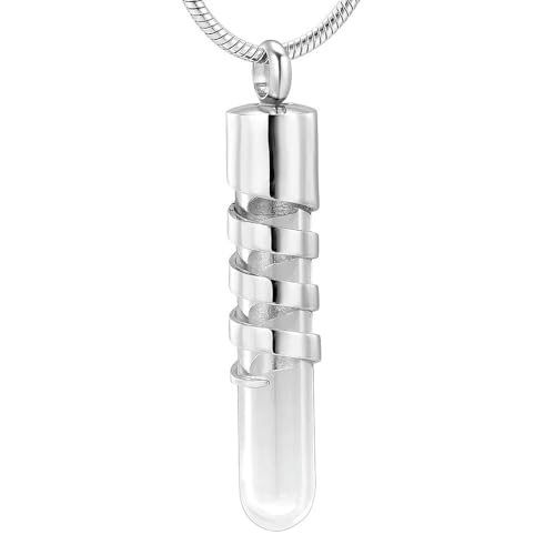 DOTUIARG Glas Zylinder Rohr Memorial Anhänger Halskette Asche Halter Andenken Einäscherung Schmuck Urnen für Asche 4 Farben von DOTUIARG