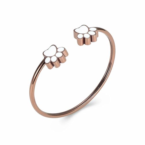 DOTUIARG Haustier Einäscherung Armband für Asche Tierpfote gravierbare Urne Armreif Andenken Asche Halter Gedenkschmuck für Katze/Hund von DOTUIARG