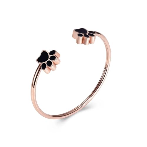 DOTUIARG Haustier Einäscherung Armband für Asche Tierpfote gravierbare Urne Armreif Andenken Asche Halter Gedenkschmuck für Katze/Hund von DOTUIARG