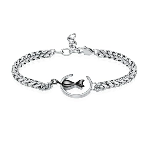 DOTUIARG Haustier Einäscherung Schmuck Katze Urne Armband für Asche Edelstahl verstellbare Gliederkette Denkmal für Frauen Mädchen von DOTUIARG