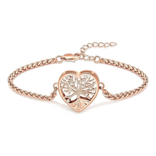 DOTUIARG Herz Urne Armband für Asche Edelstahl Baum des Lebens Einäscherung Schmuck Andenken Mensch Haustier Gedenkgeschenk für Frauen Mädchen von DOTUIARG