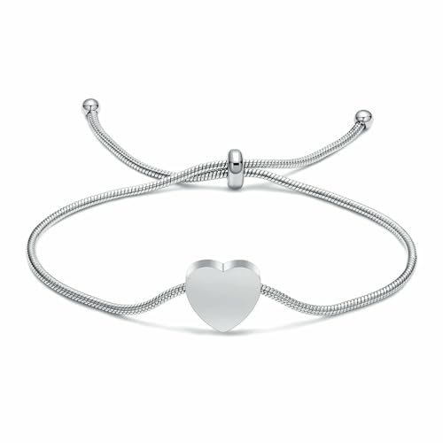 DOTUIARG Herz Urne Armband für Asche Edelstahl verstellbarer Gliederarmreif Gedenkschmuck Einäscherung Andenken für Frauen von DOTUIARG