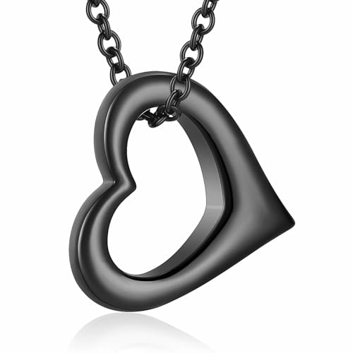 DOTUIARG Herz Urne Halskette für Asche Edelstahl Einäscherung Schmuck für Frauen Mädchen Memorial Geliebte Asche Halter Anhänger Andenken von DOTUIARG