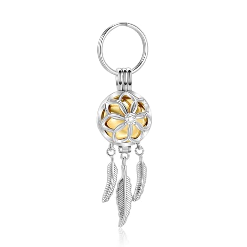 DOTUIARG Hohle Einäscherung Schmuck Asche Urne Schlüsselanhänger Edelstahl Frau Andenken Gedenkschmuck Anpassen von DOTUIARG