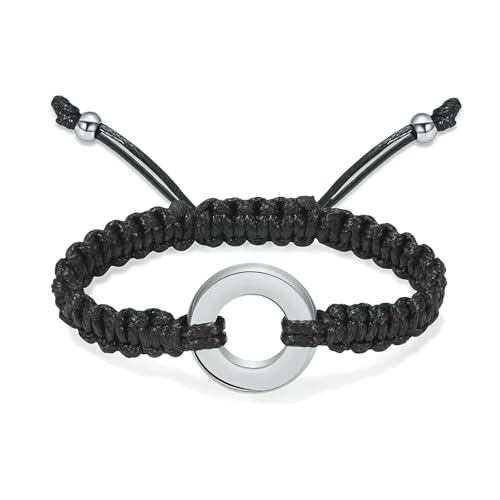 DOTUIARG Kreis des Lebens Einäscherung Armband für Asche Edelstahl Urne Andenken Schmuck Verstellbarer Armreif Gedenkgeschenk für Frauen Männer von DOTUIARG