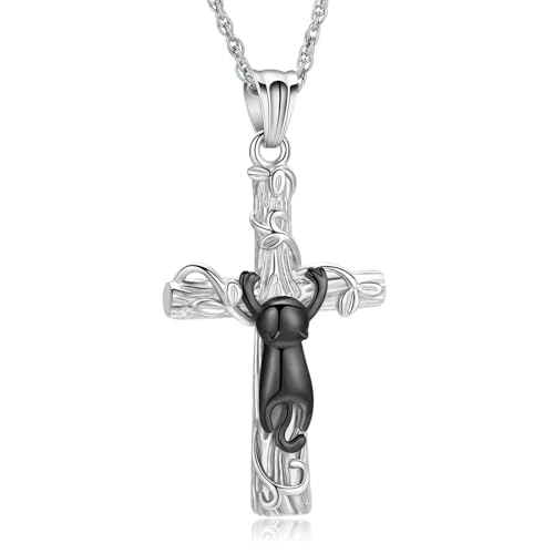 DOTUIARG Kreuz Urne Halskette für Asche Katze Haustier Einäscherung Schmuck Andenken Edelstahl Memorial Anhänger Geschenk für Männer Frauen von DOTUIARG