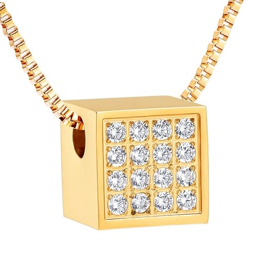 DOTUIARG Kristall Block Einäscherung Urne Halskette Medaillon Anhänger Edelstahl für Asche Halter Memorial Andenken Schmuck DOTUIARG Kristall Block Einäscherung Urne Halskette Medaillon Anhänger Edelstahl für Asche Halter Memorial Andenken Schmuck von DOTUIARG