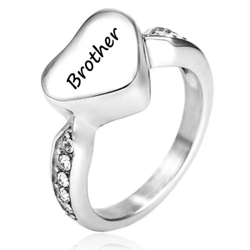 DOTUIARG Liebe Herz Einäscherung Asche Ringe Edelstahl Memorial Urne Ring Asche Andenken Einäscherung Schmuck Größe 6-10 von DOTUIARG