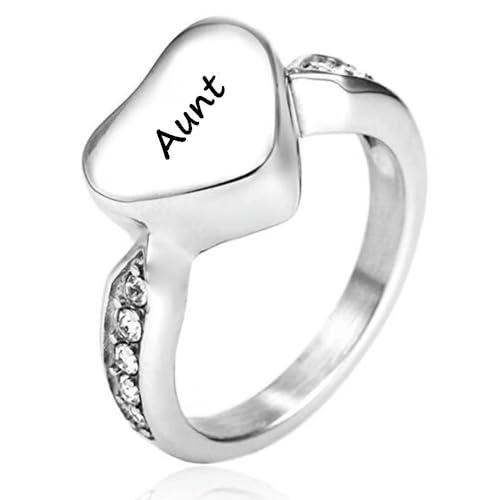 DOTUIARG Liebe Herz Einäscherung Asche Ringe Edelstahl Memorial Urne Ring Asche Andenken Einäscherung Schmuck Größe 6-10 von DOTUIARG