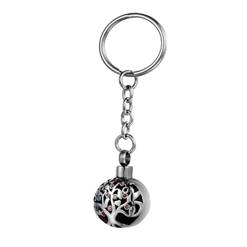 DOTUIARG Life Tree Edelstahl Memorial Andenken Urne Schlüsselanhänger für Asche Einäscherung Schlüsselanhänger Schmuck kann angepasst werden von DOTUIARG
