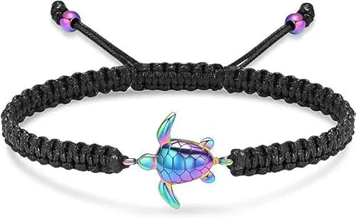 DOTUIARG Meeresschildkröte Einäscherung Urne Armband für Asche Gedenkschmuck Geflochtenes Seil verstellbare Armbänder Andenken Geschenk für Frauen Männer von DOTUIARG