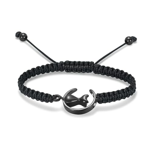 DOTUIARG Mond Urne Armband für Asche Katze Einäscherung Schmuck Verstellbare Andenken Gedenkschmuck Edelstahl Asche Armband für Frauen von DOTUIARG