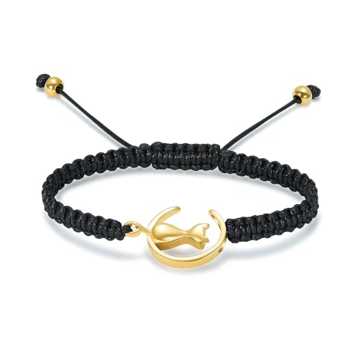 DOTUIARG Mond Urne Armband für Asche Katze Einäscherung Schmuck Verstellbare Andenken Gedenkschmuck Edelstahl Asche Armband für Frauen von DOTUIARG