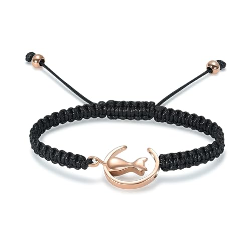 DOTUIARG Mond Urne Armband für Asche Katze Einäscherung Schmuck Verstellbare Andenken Gedenkschmuck Edelstahl Asche Armband für Frauen von DOTUIARG