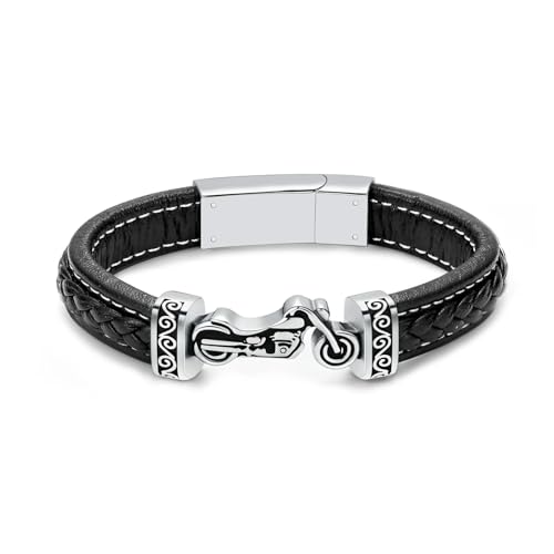 DOTUIARG Motorrad Einäscherung Armband für Asche für Männer Geflochtenes Armband Manschette Armreif Gedenkurne Schmuck Beerdigung Andenken Geschenk von DOTUIARG