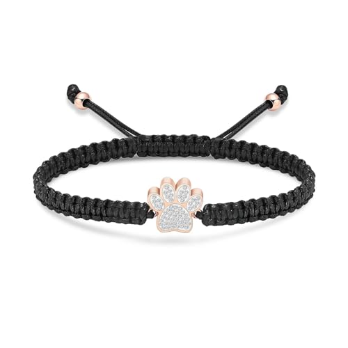 DOTUIARG Pfotenabdrücke Urne Armband für Asche Kristall Einäscherung Schmuck Edelstahl Memorial Haustier Asche Andenken Anhänger für Frauen Männer von DOTUIARG