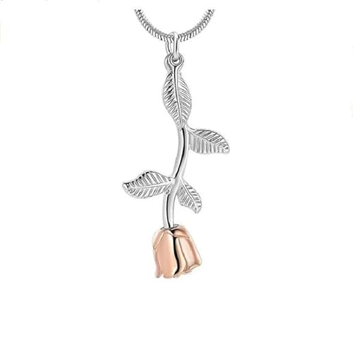 DOTUIARG Rose Blume Separate Blatt Anhänger Einäscherung Schmuck Asche Andenken Schmuck Souvenir Rose Halskette Für Frauen von DOTUIARG
