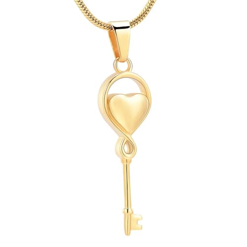 DOTUIARG Schlüssel und Herz Anhänger Einäscherung Halskette Einäscherung Schmuck Asche Urne Andenken Bestattung Frauen Mädchen Kinder Paar Geschenk von DOTUIARG