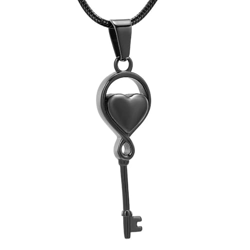 DOTUIARG Schlüssel und Herz Anhänger Einäscherung Halskette Einäscherung Schmuck Asche Urne Andenken Bestattung Frauen Mädchen Kinder Paar Geschenk von DOTUIARG
