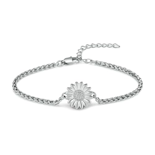 DOTUIARG Sonnenblume Einäscherung Urne Armband für Asche für Frauen Mädchen verstellbare Gliederkette Armreif Gedenkschmuck Mensch Haustier Andenken Geschenk von DOTUIARG