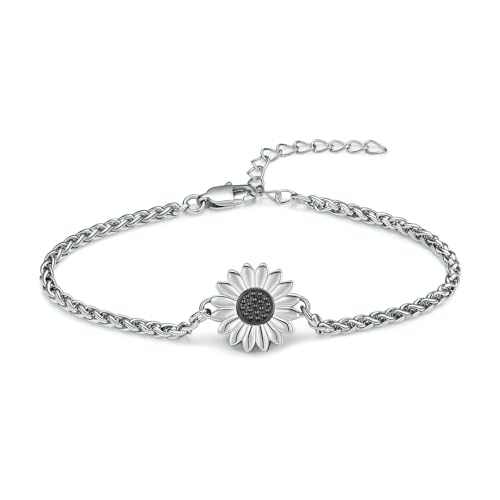 DOTUIARG Sonnenblume Einäscherung Urne Armband für Asche für Frauen Mädchen verstellbare Gliederkette Armreif Gedenkschmuck Mensch Haustier Andenken Geschenk von DOTUIARG