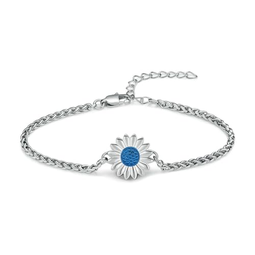 DOTUIARG Sonnenblume Einäscherung Urne Armband für Asche für Frauen Mädchen verstellbare Gliederkette Armreif Gedenkschmuck Mensch Haustier Andenken Geschenk von DOTUIARG